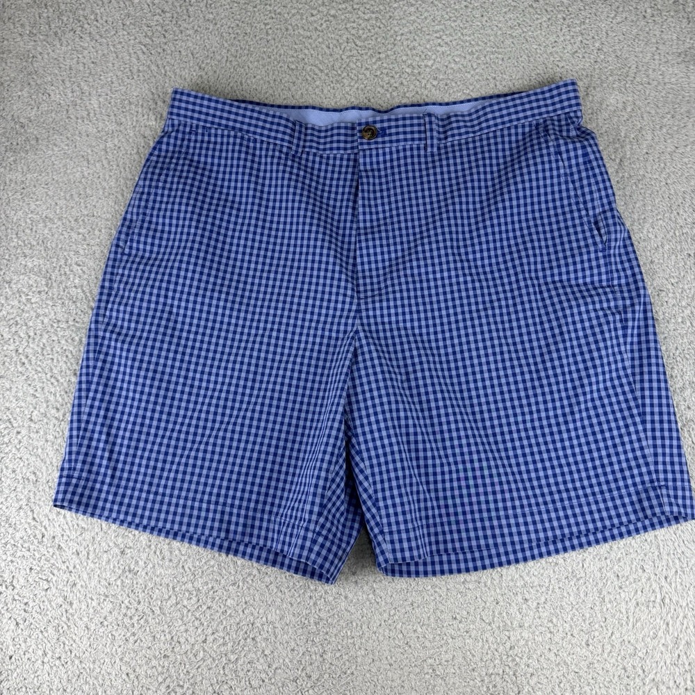 Brooks Brothers 8" Shorts Mens Size 40 Stretch Plaid Chino Gingham Blue